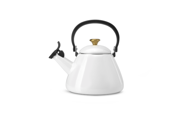 Le Creuset Kone Kettle with Gold Knob 1.6L WhiteWhite image number 1
